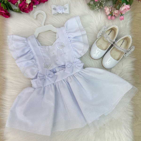 Romper/Vestido Princesa Belli Jardim Branco