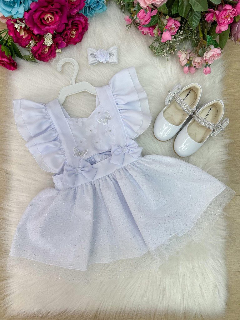 Romper/Vestido Princesa Belli Jardim Branco