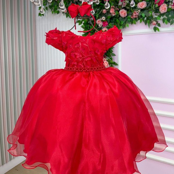 Vestido Juvenil Miss Cherry Paloma Vermelho