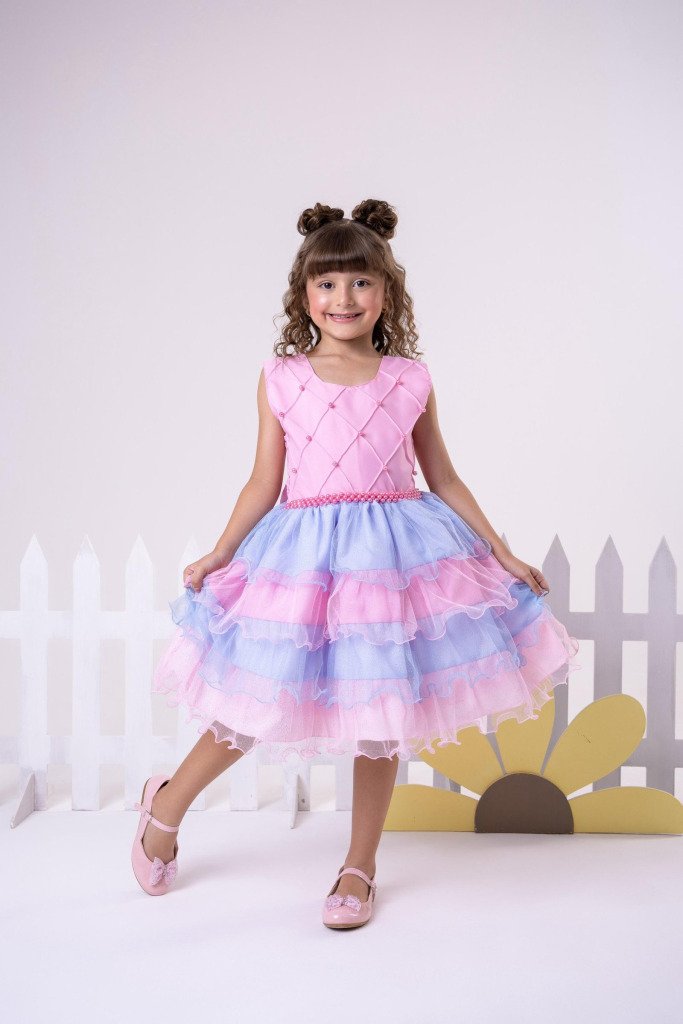Vestido Ysa Kids Lauren Rosa
