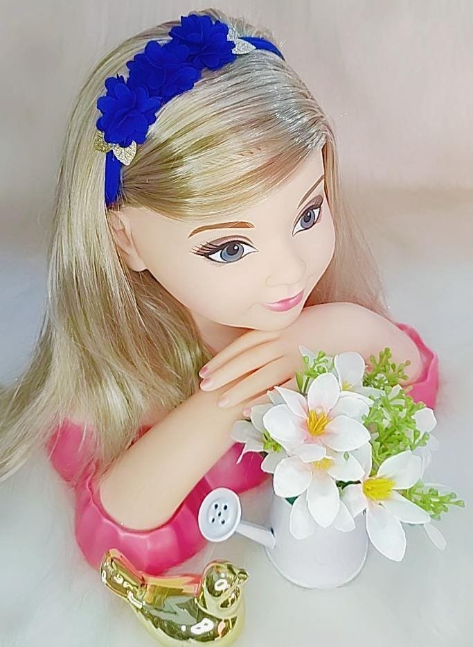 Faixa Belli Flores Azul Royal