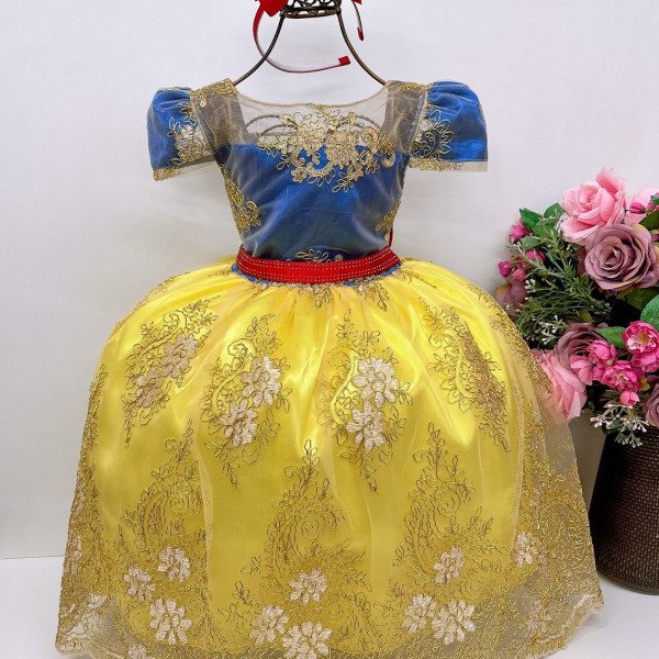 Vestido Enjoy Juvenil Tematico A Branca de Neve