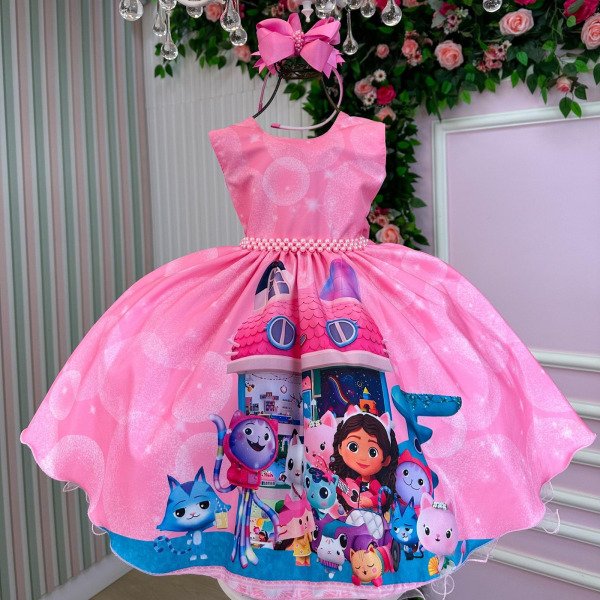 Vestido Tematicos Ysa Kids A Casa Magica da Gabby Rosa
